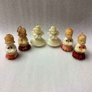 6 Vintage Gurley Candle Co. Figural Christmas Caroler Candles